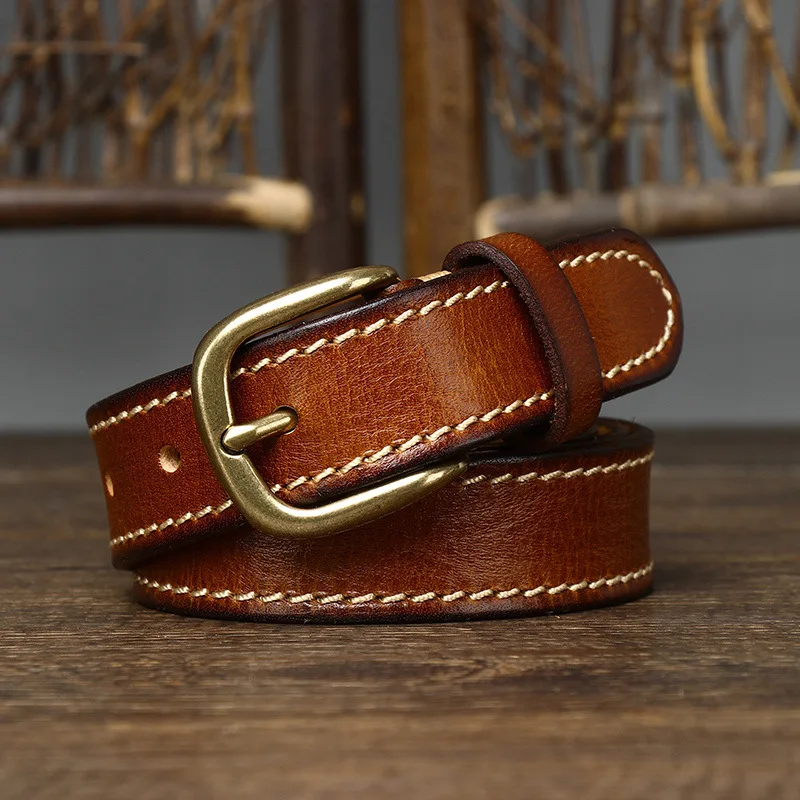Cowskin Women Belt with Pin Buckle