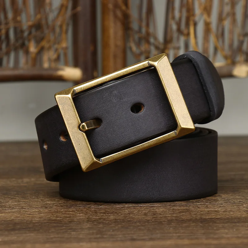 Retro Cowboy Belt with Copper Buckle