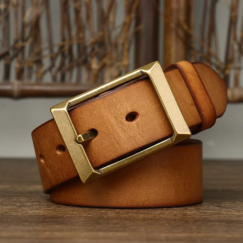 Retro Cowboy Belt with Copper Buckle