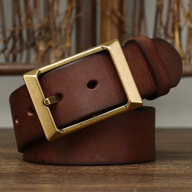 Retro Cowboy Belt with Copper Buckle