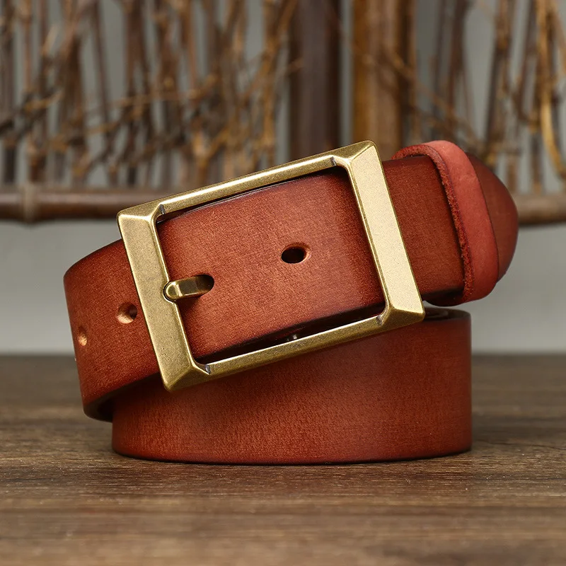 Retro Cowboy Belt with Copper Buckle