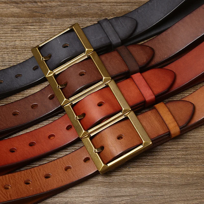 Retro Cowboy Belt with Copper Buckle