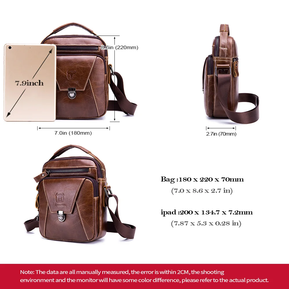 BULLCAPTAIN Mens Small Shoulder Bag