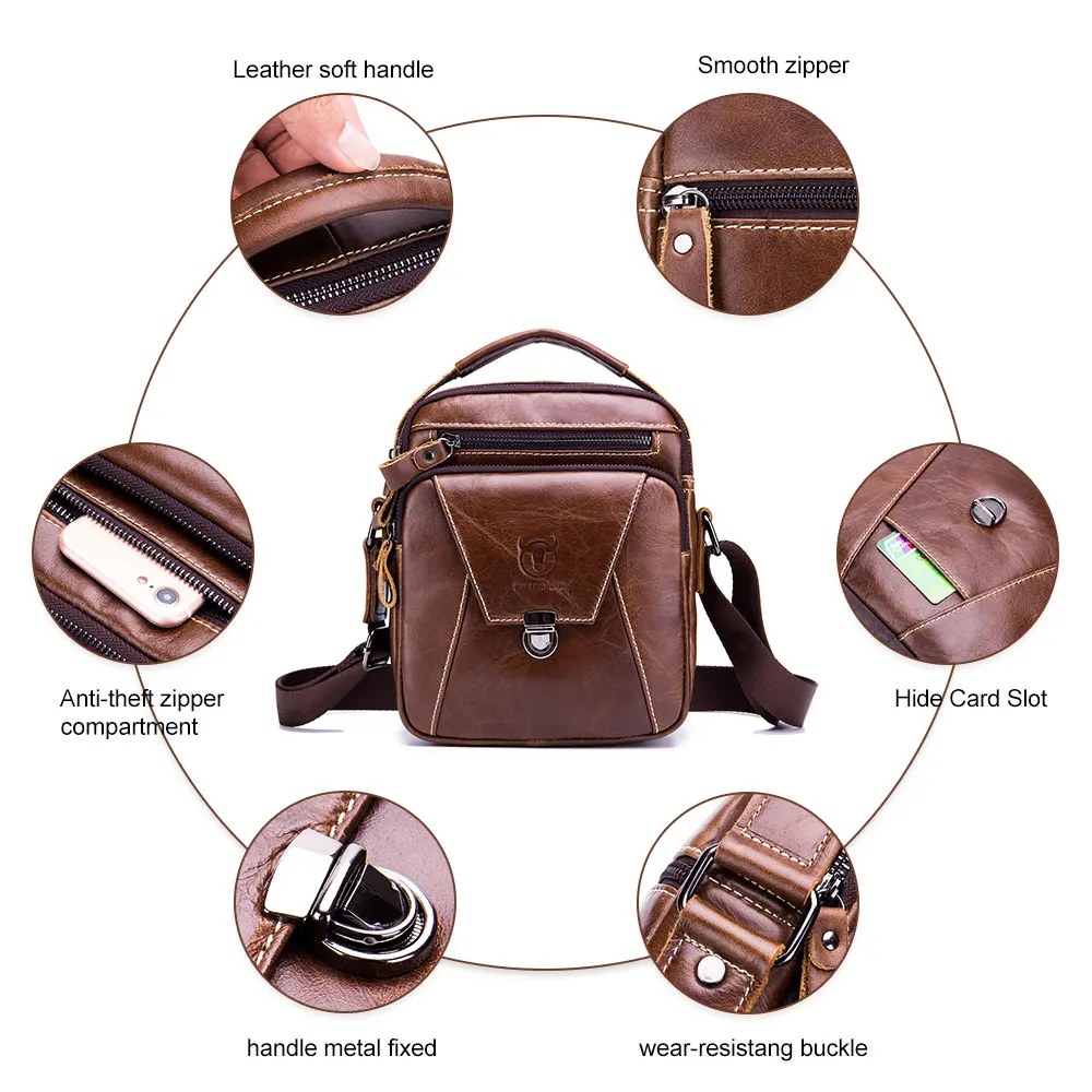 BULLCAPTAIN Mens Small Shoulder Bag
