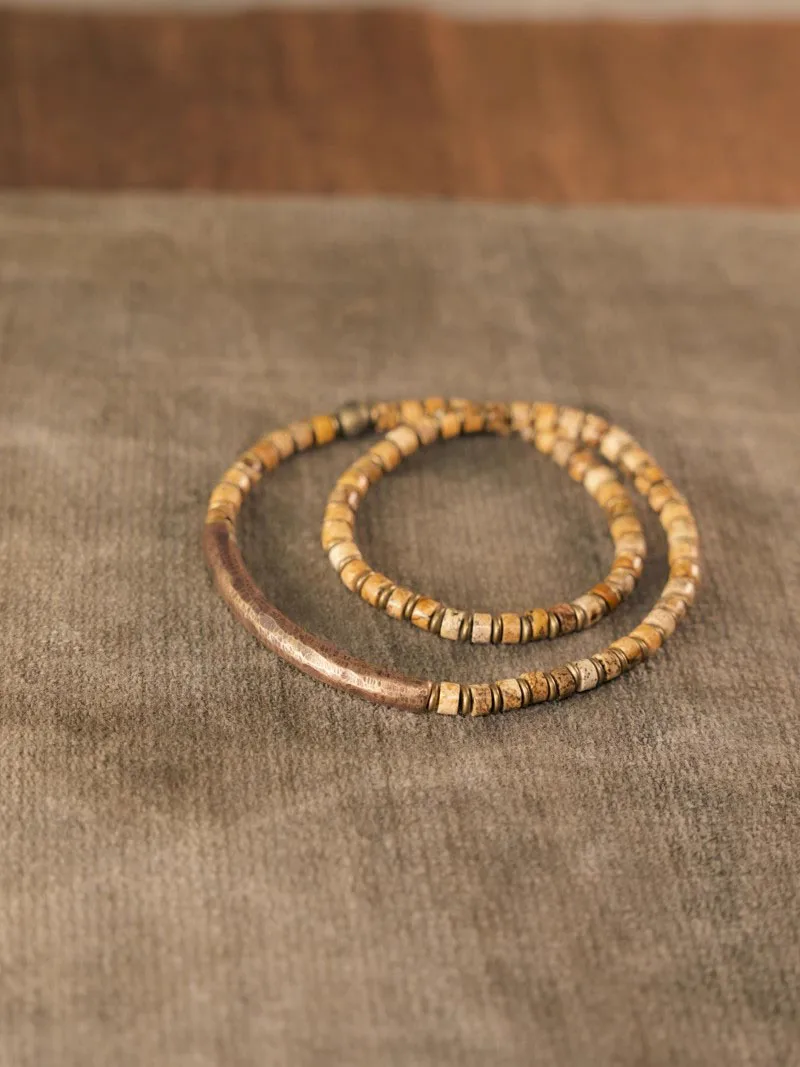Jasper Stone Green Spot Beads Bracelet