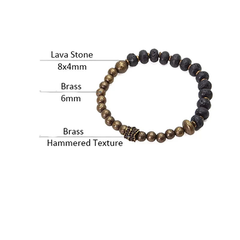 Black Lava Stone Oxidized Copper Bracelet