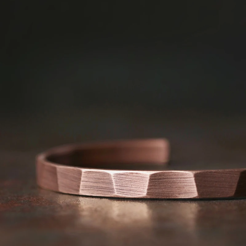 Rustic Oxidized Copper Cuff Bangle