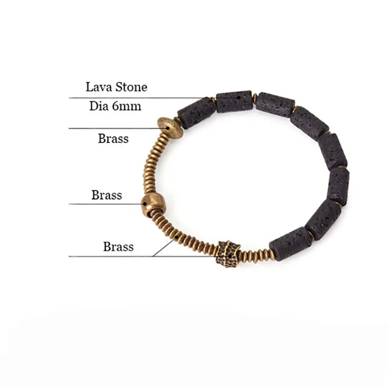 Lava Stone Diffuser Copper Beads Bracelet
