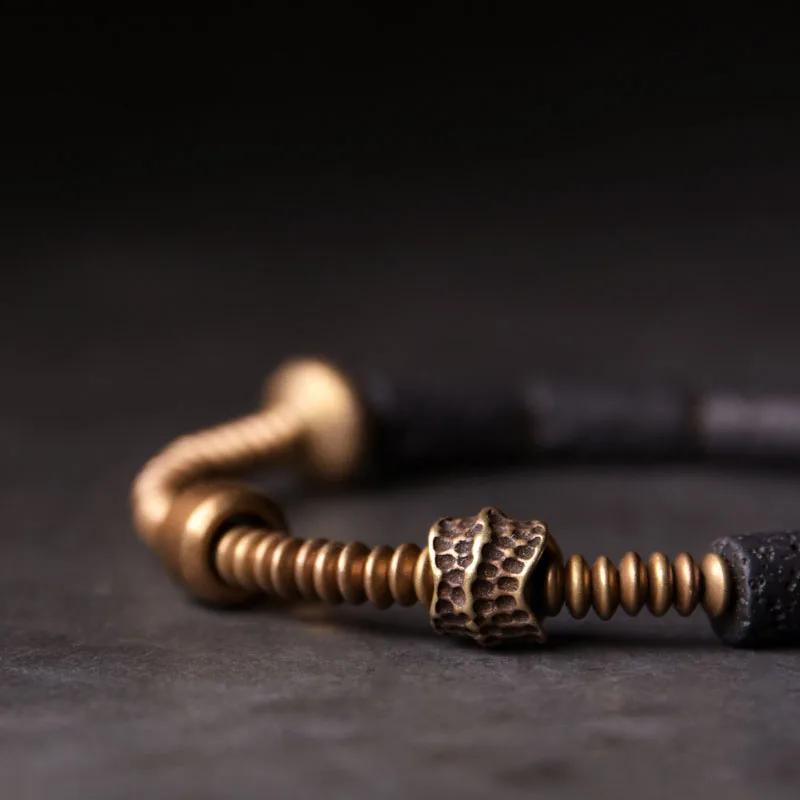 Lava Stone Diffuser Copper Beads Bracelet