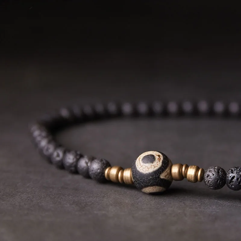 Lava Stone Copper Beads Bracelet