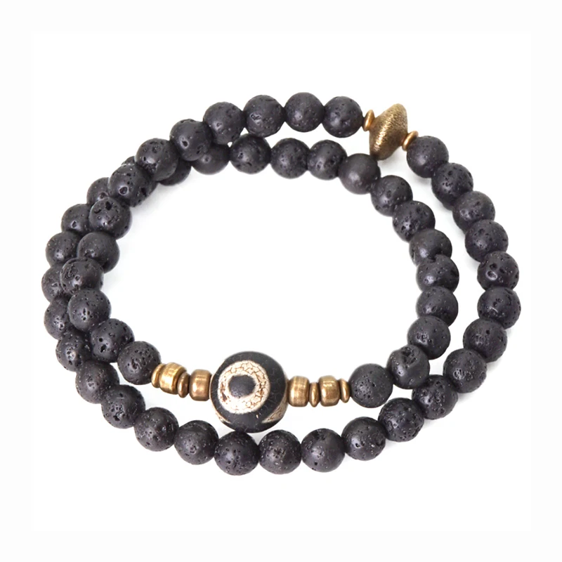 Lava Stone Copper Beads Bracelet