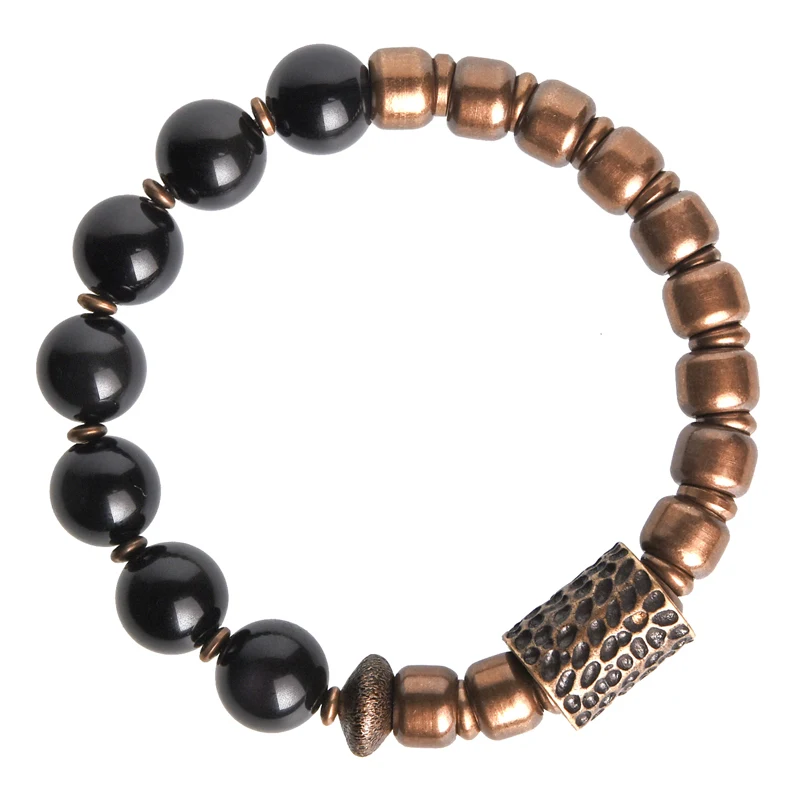 Rainbow Eye Obsidian Ottone Beads Bracelet