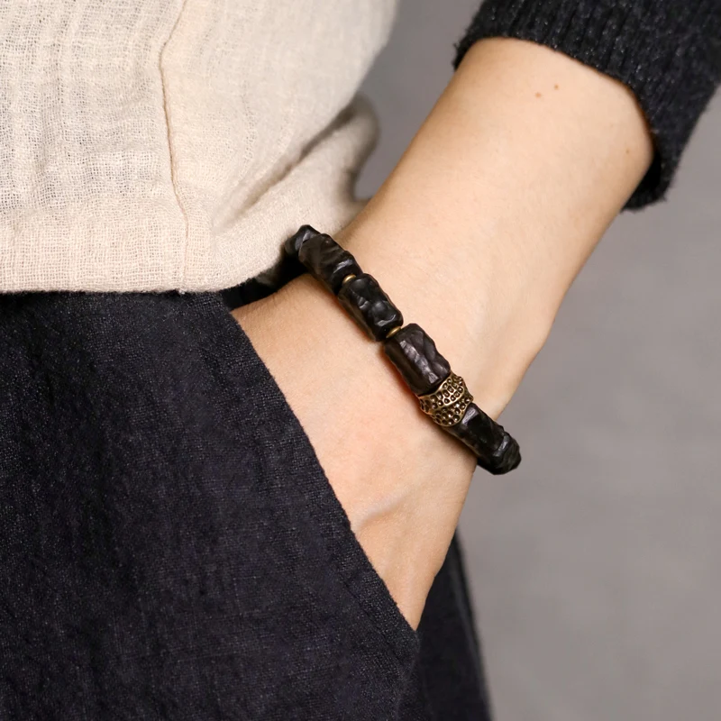 Unique Retro Hand Carved Ebony Bracelets