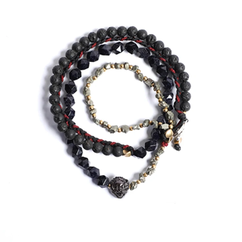 Spartan Lava Stone Braided Bracelets