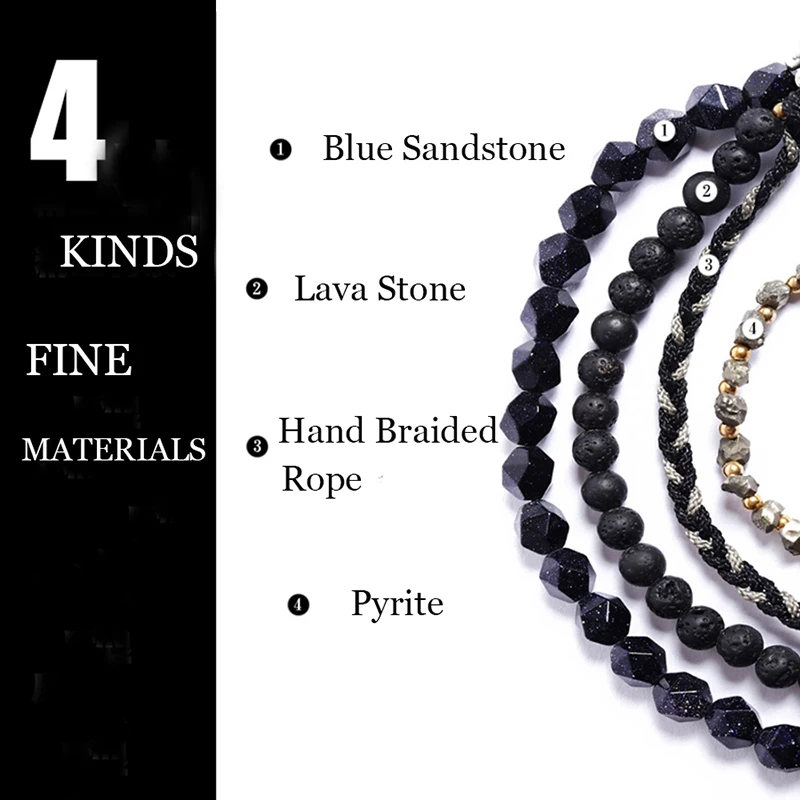 Spartan Lava Stone Braided Bracelets