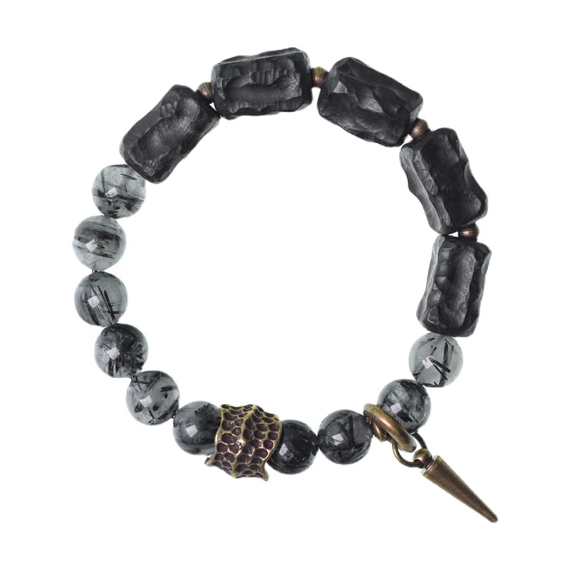 Black Quartz Crystals Ebony Bracelet