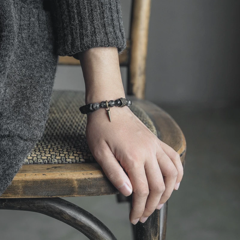 Black Quartz Crystals Ebony Bracelet