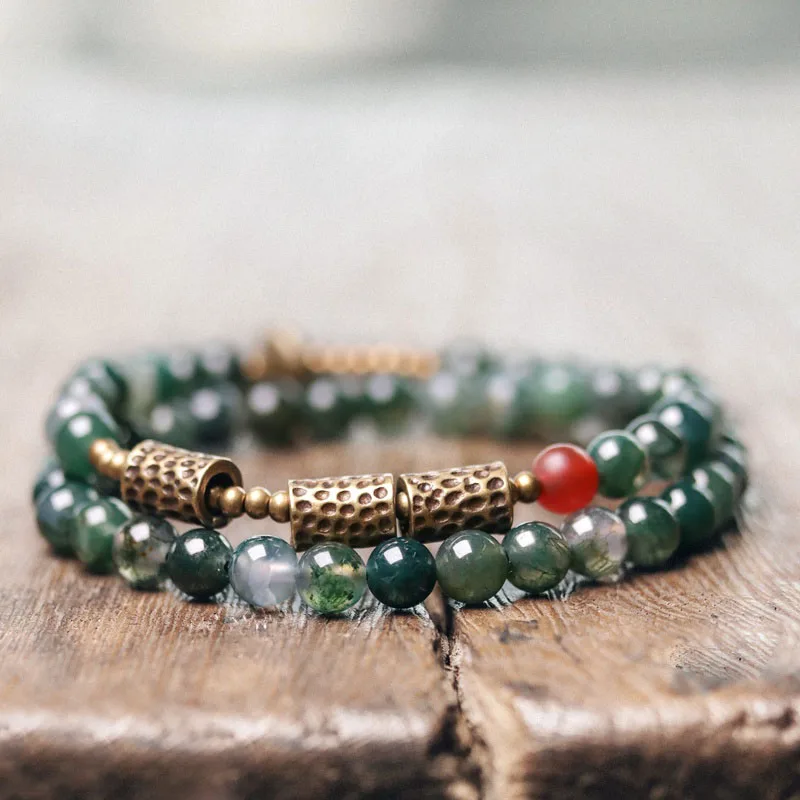 Moss Stone Ocean Grass Beads Bracelet