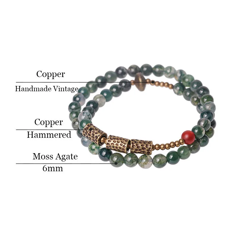 Moss Stone Ocean Grass Beads Bracelet