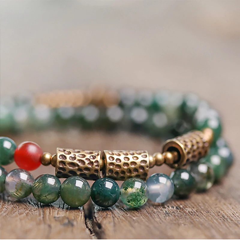 Moss Stone Ocean Grass Beads Bracelet