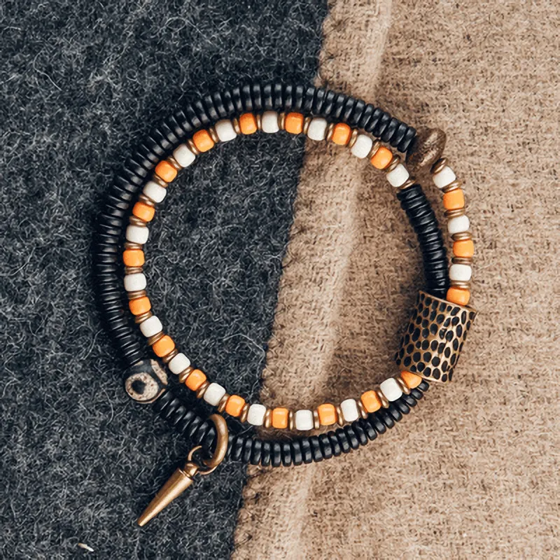 Azure Stone Beads Two-Row Stretch Bracelet