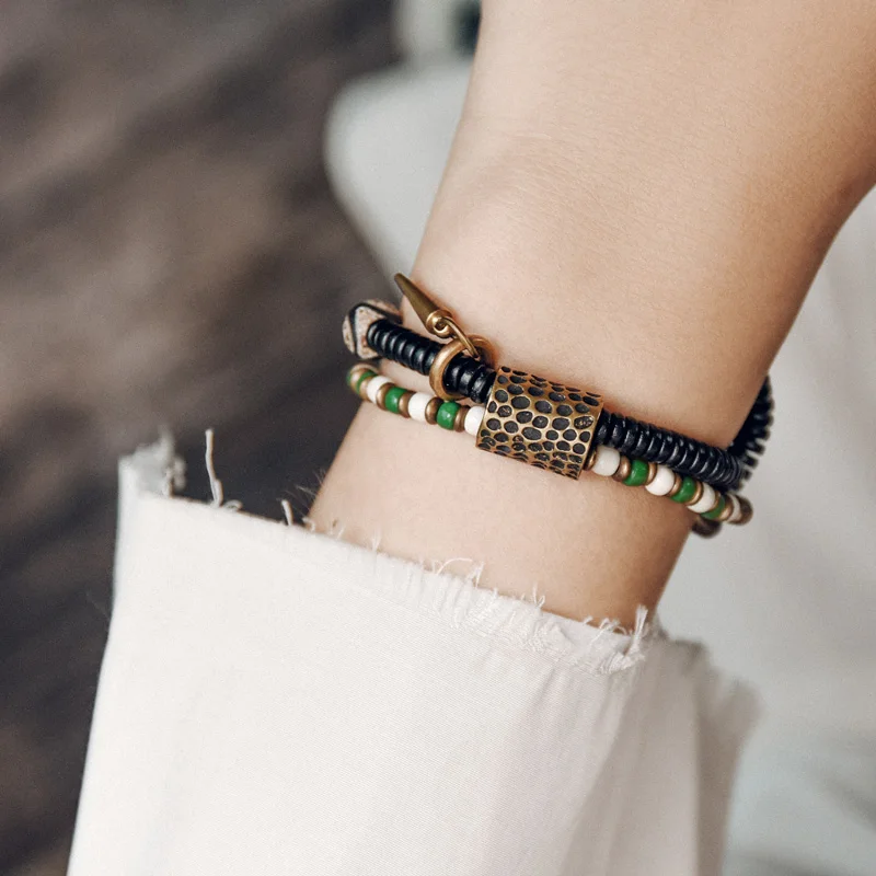 Azure Stone Beads Two-Row Stretch Bracelet