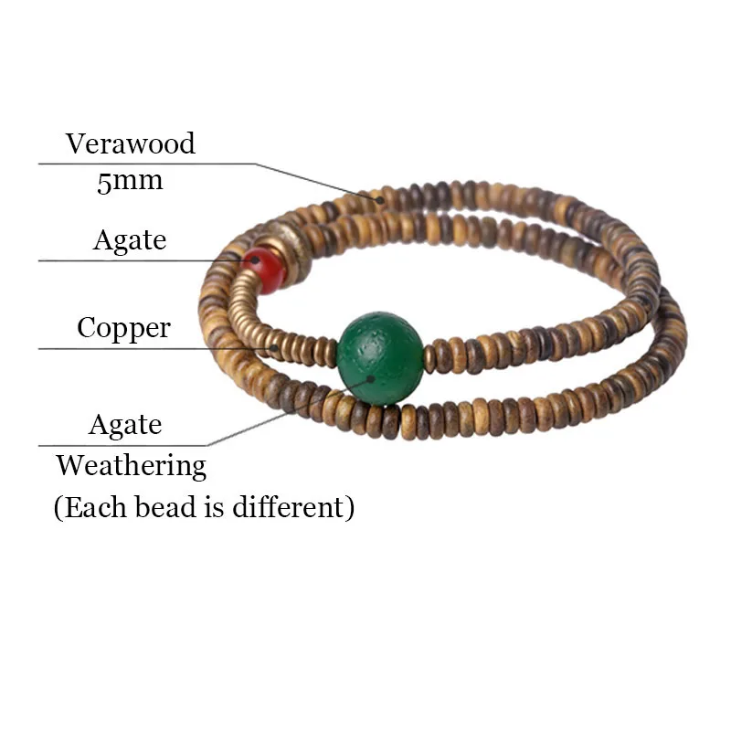 Verawood Plato Santo Green Onyx Bracelet