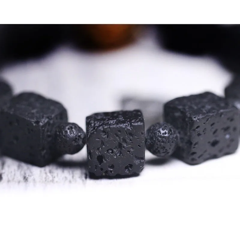 Lava Rock Stone Evil Eye Bead Bracelet