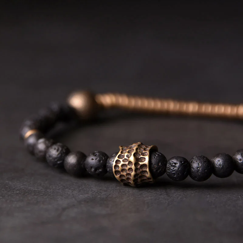 Lava Stone and Copper Essential Oil Diffuser Bracelet