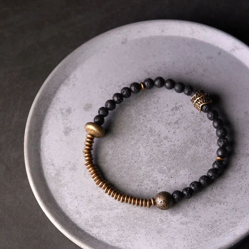 Lava Stone and Copper Essential Oil Diffuser Bracelet