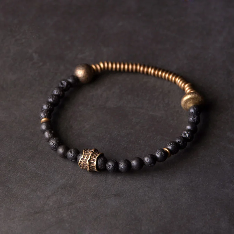Lava Stone and Copper Essential Oil Diffuser Bracelet