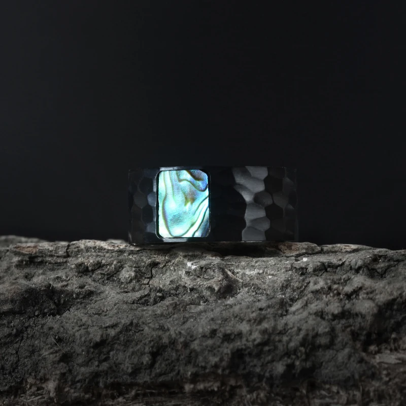 Men's Ring with Inlaid Abalone Shell