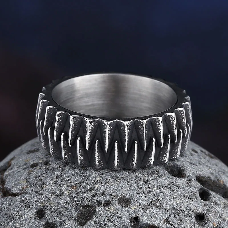 2024 Stainless Steel Unique Gear Ring
