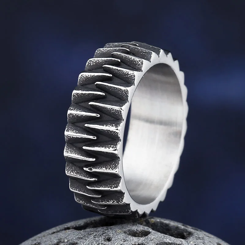 2024 Stainless Steel Unique Gear Ring