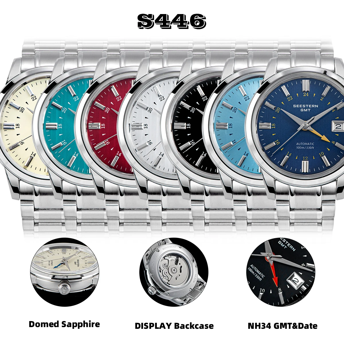 2024 SEESTERN S446 GMT Men's Watch