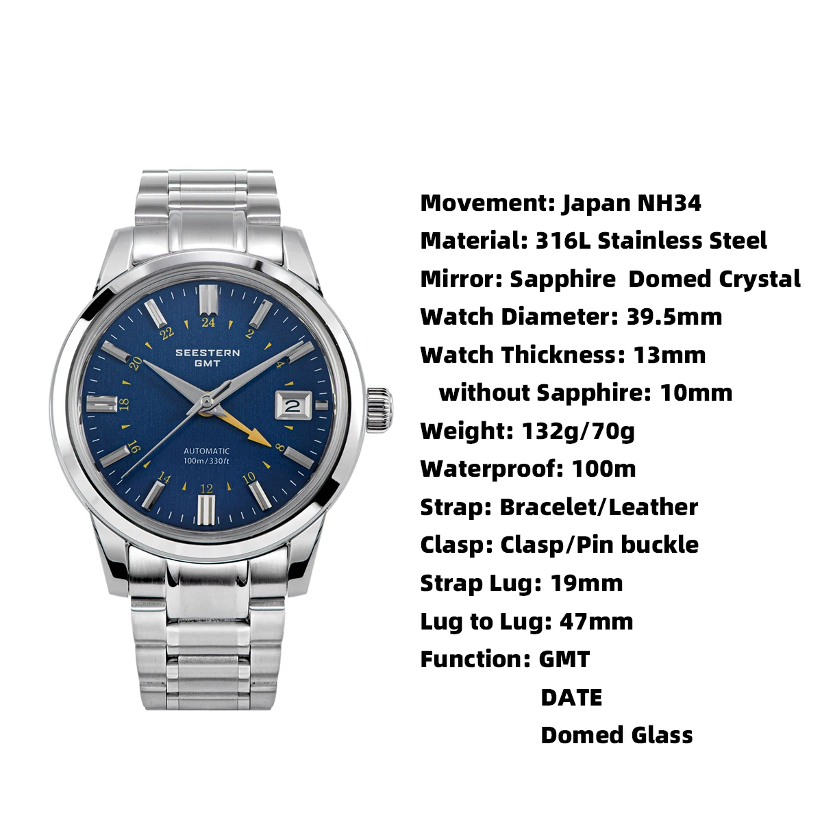 2024 SEESTERN S446 GMT Men's Watch