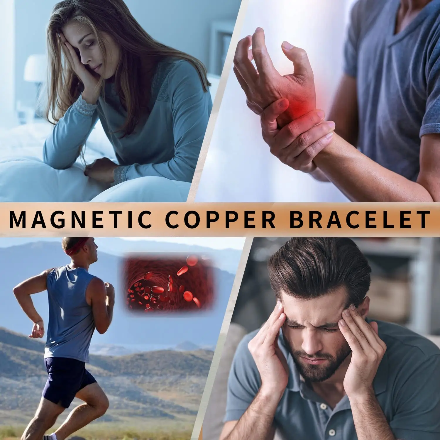 3X Magnetic Copper Bracelet for Men
