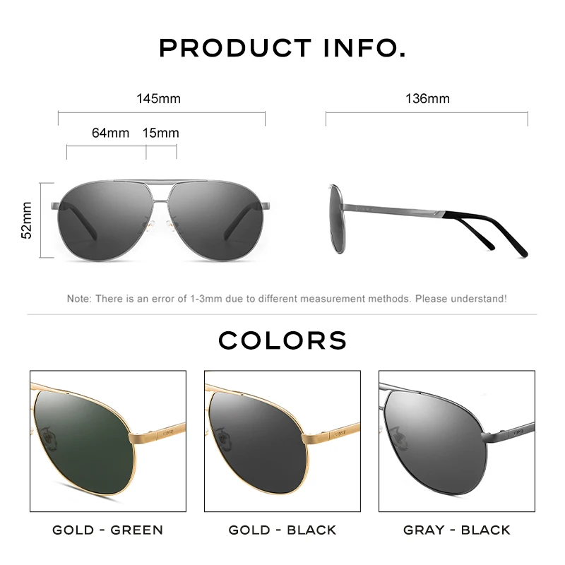 CAPONI CP8657 Pilot HD Sunglasses
