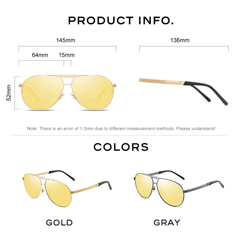 Night Vision Sunglasses Polarized and Photochromic