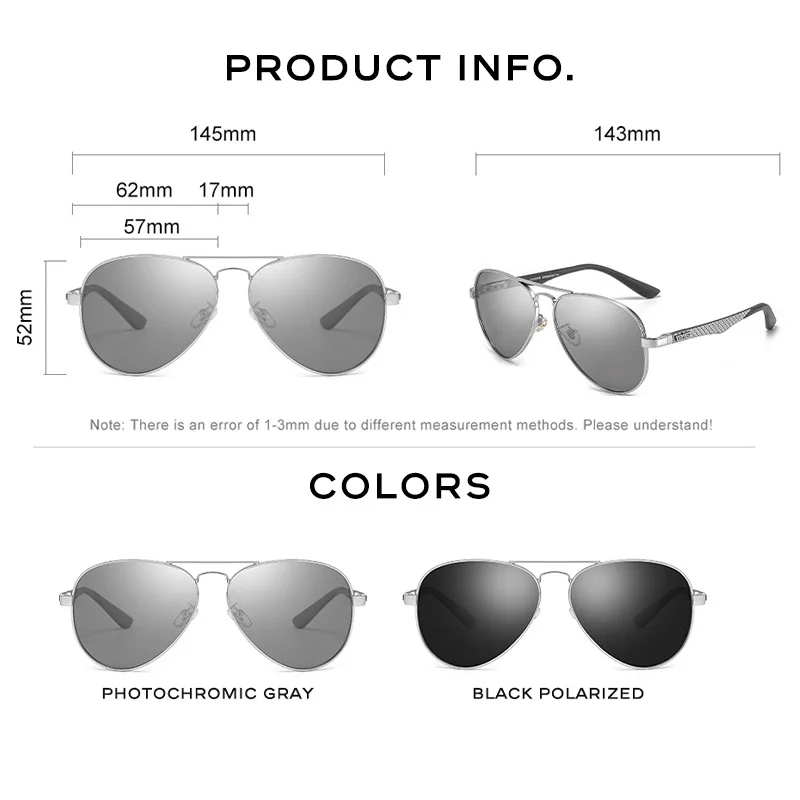 CAPONI Pilot Sunglasses with Carbon Arms