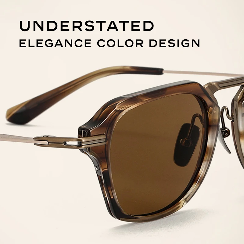 CAPONI Acetate Titanium Men’s Sunglasses