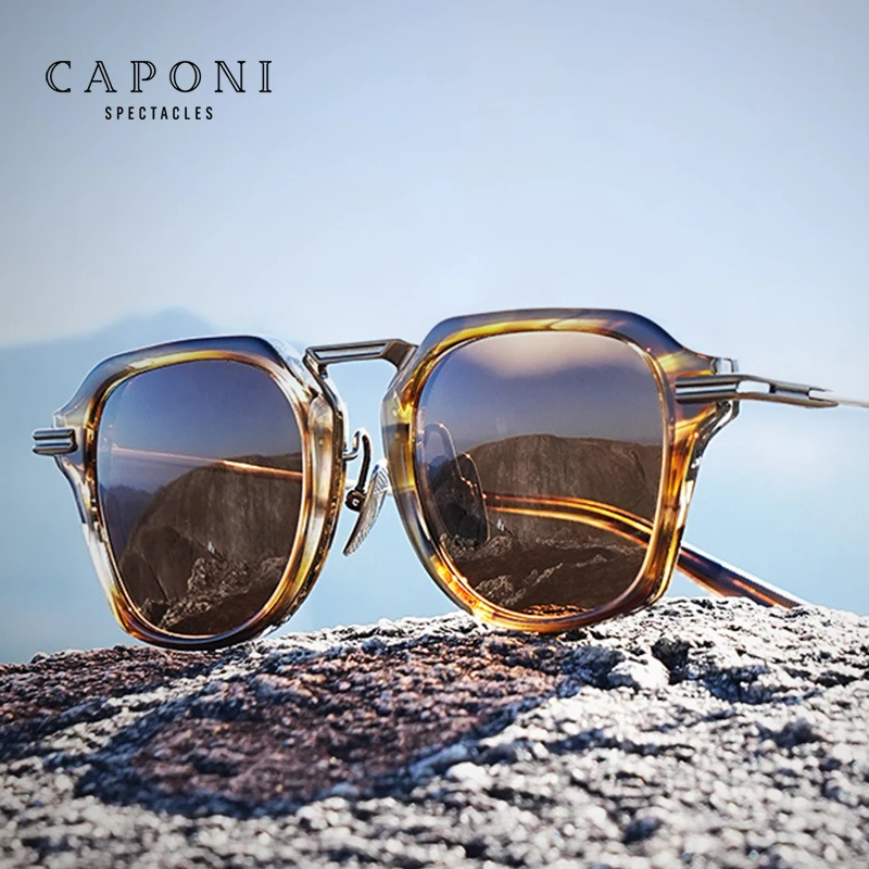 CAPONI Acetate Titanium Men’s Sunglasses