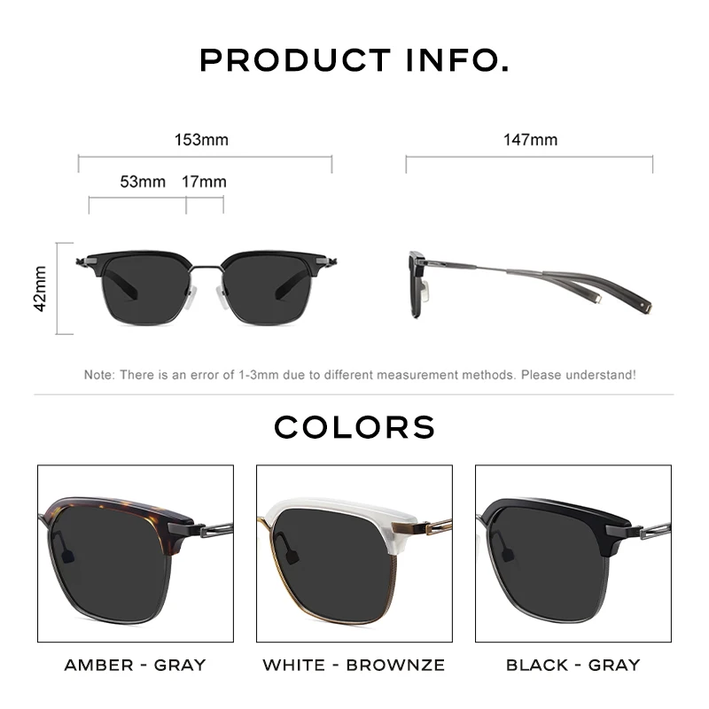 CAPONI Polarized Retro Design Sunglasses