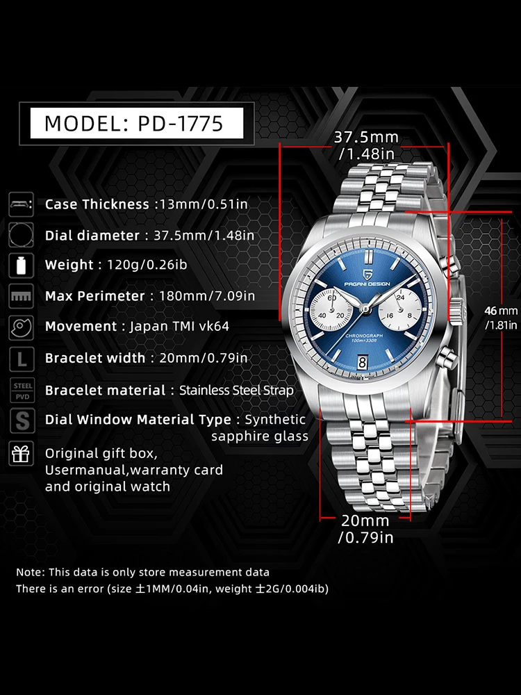 PAGANI DESIGN PD1775 Chrono Watch