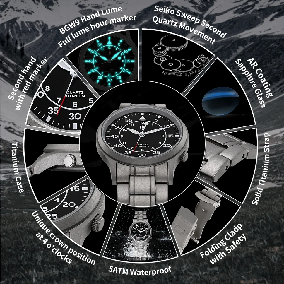 Berny T2566M Titanium VH31 Seiko 5 Homage