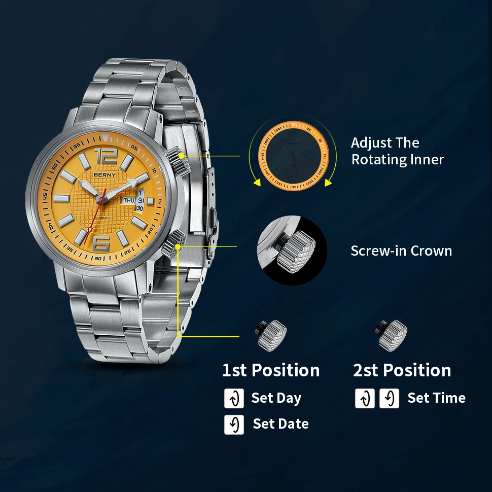 BERNY AM7081M 200m Compressor Diver Watch
