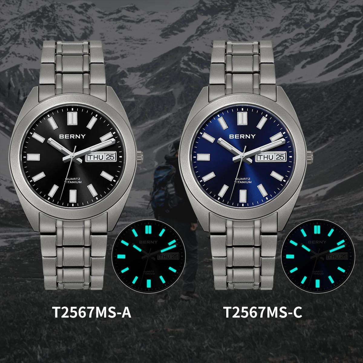 BERNY T2576M Titanium VH31 Quartz Watch
