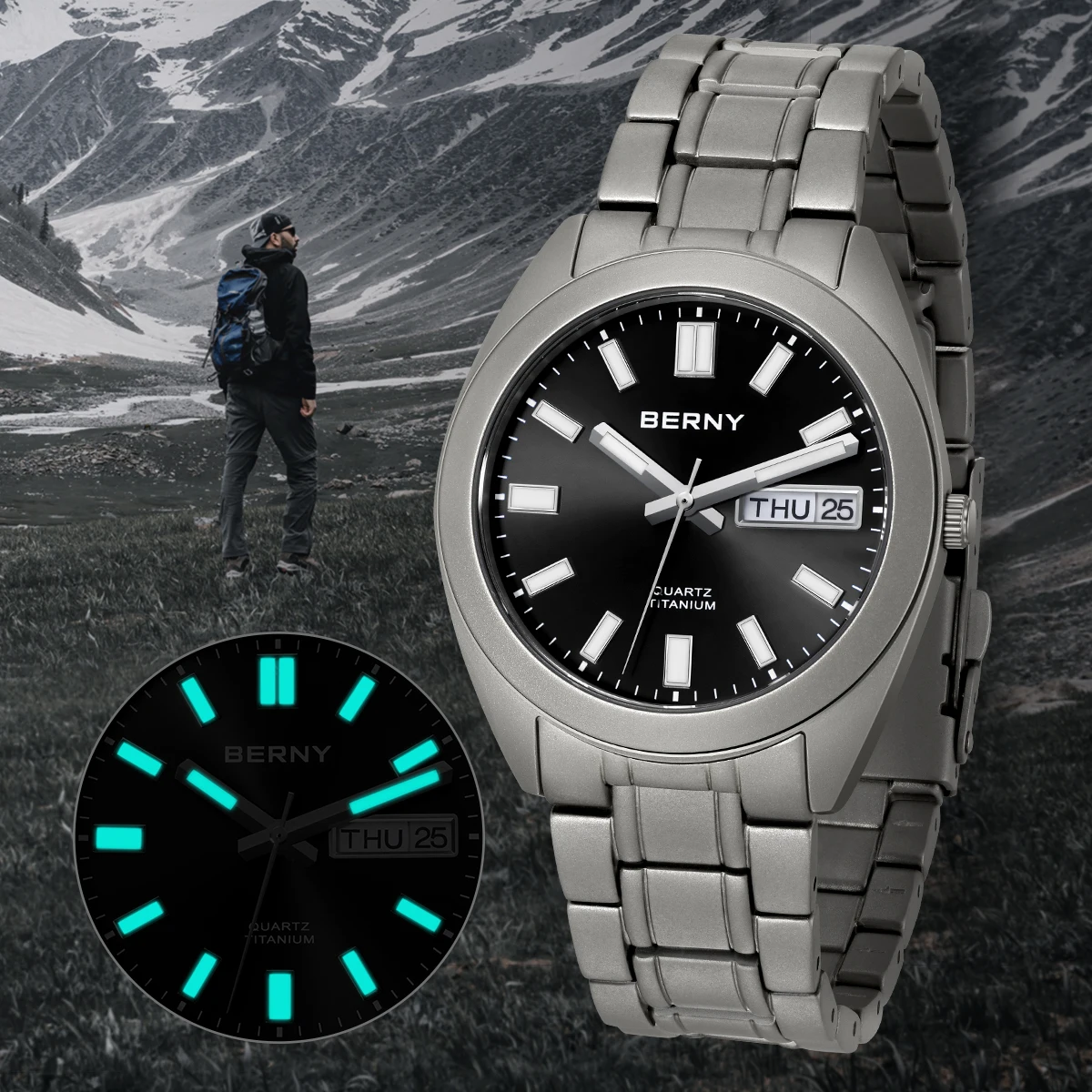 BERNY T2576M Titanium VH31 Quartz Watch