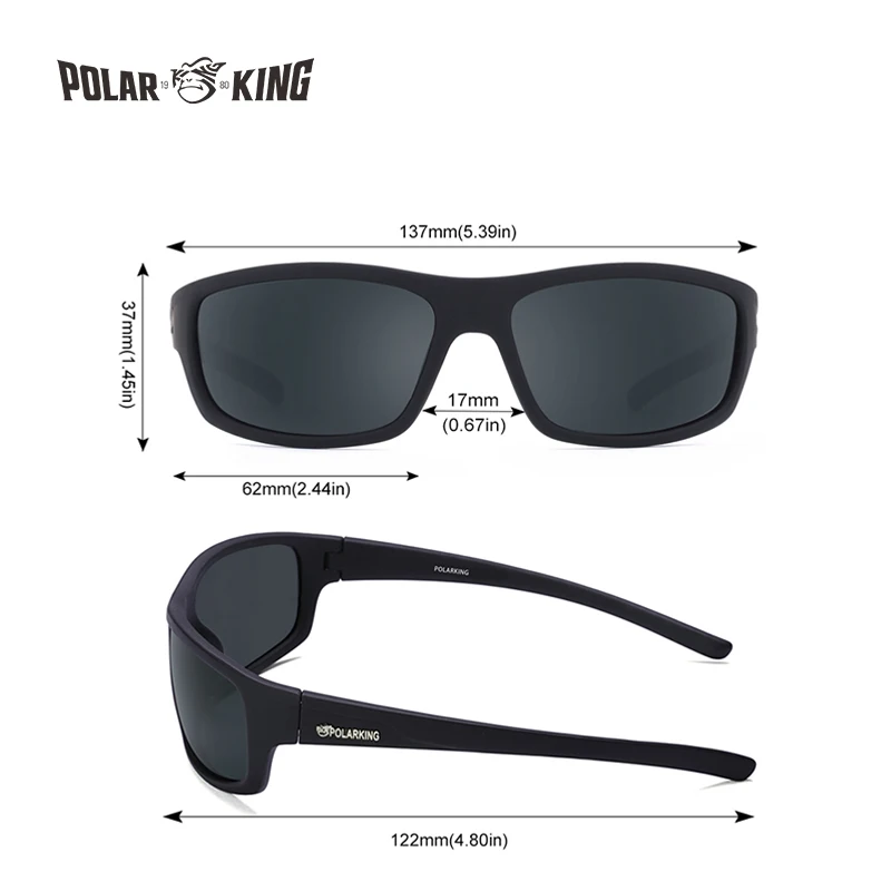 POLAR KING Wrap Square Polarized Sunglasses