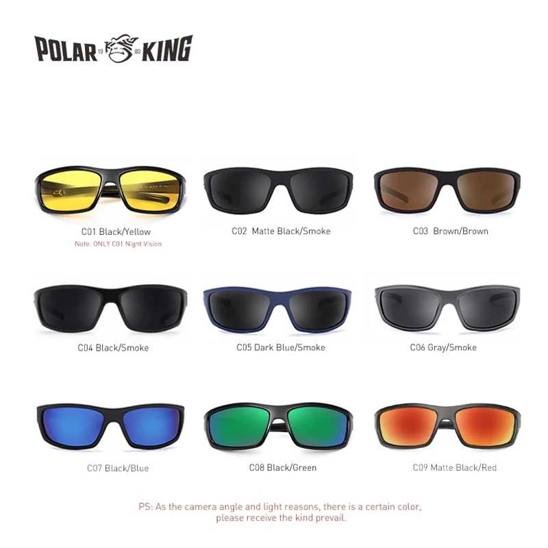 POLAR KING Wrap Square Polarized Sunglasses